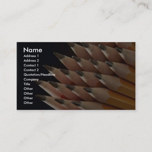Customizable Sharp pencils business card template
