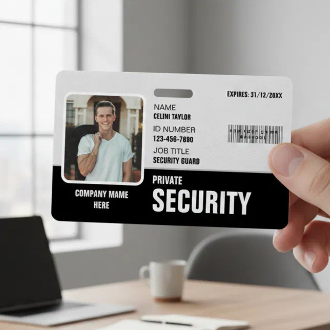 Sharp & Professional: Custom Security Guard ID Badge | Zazzle