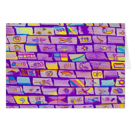 Sharp Purple Bricks Greeting Card