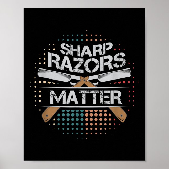 Sharp Razors Barbers Shop Shaving Gift  Poster (Front)