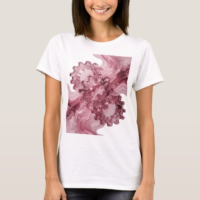 Sharp Silver ABSTRACT ART Statement Design T-Shirt (Front)