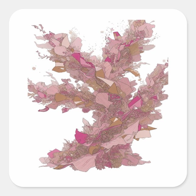 Sharp Silver Abstract Sticker Print (Front)