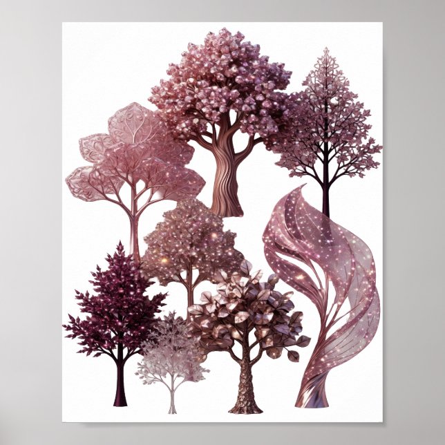Sharp Silver GEMSTONE TREES Poster (Front)