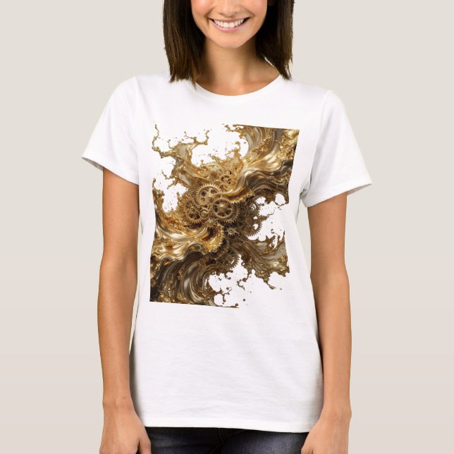 Sharp Silver GOLDEN MECHANICAL FLOW Statement Tee (Front)
