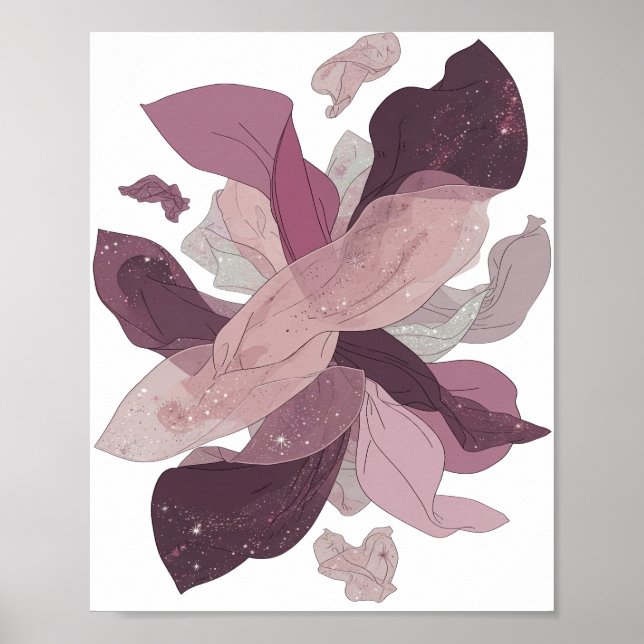 Sharp Silver MAGNOLIA GALAXY Statement Design Poster (Front)