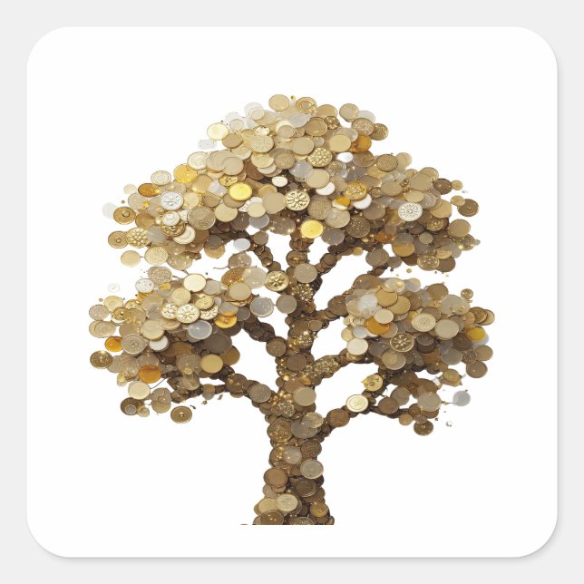 Sharp Silver TREE OF MONEY Gift Sticker (Front)