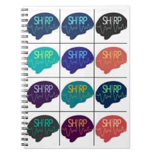 SHARP Spiral Notebook Multi Color Brains