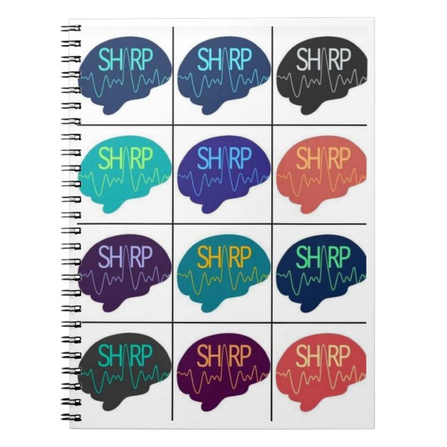 SHARP Spiral Notebook Multi Color Brains (Front)