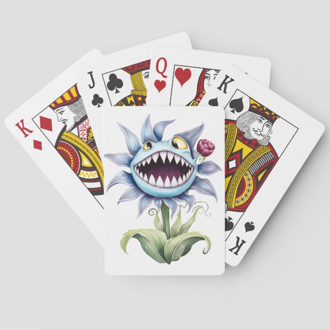 Sharp Teeth Monster Flower Poker Cards (Back)
