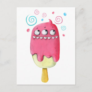 Sharp Teeth Monster Ice Cream Popsicle Postcard