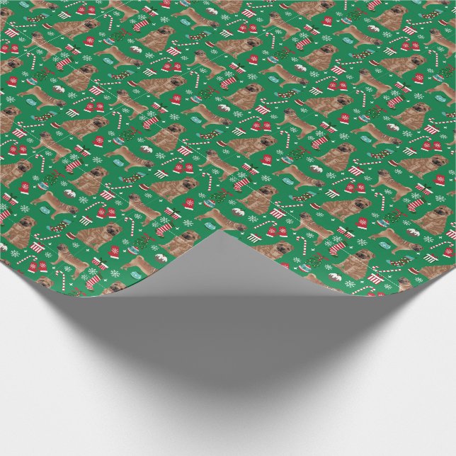 Sharpei Christmas Dog wrapping paper (Corner)