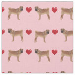 sharpei dog love hearts pink fabric
