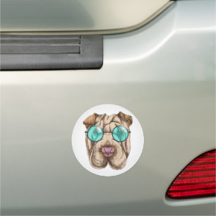 Sharpei In Sunglasses Car Magnet