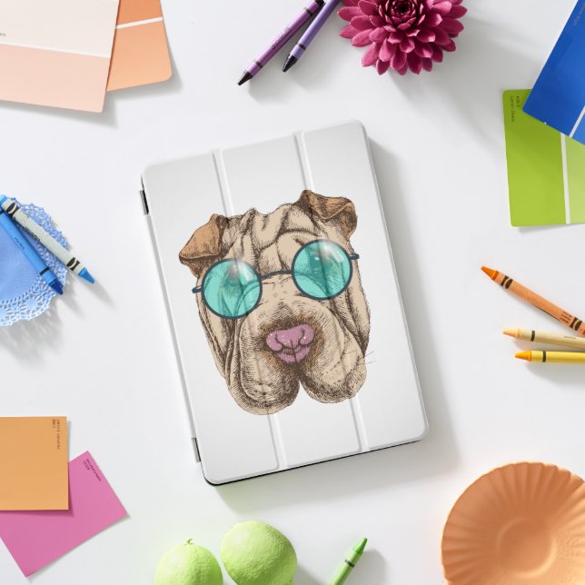 Sharpei In Sunglasses iPad Pro Cover (Desk)