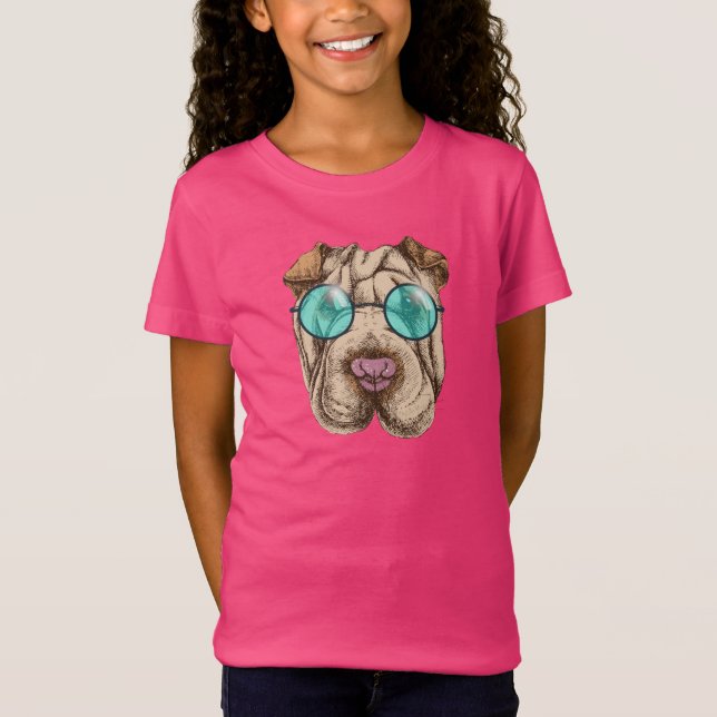 Sharpei In Sunglasses T-Shirt (Front)