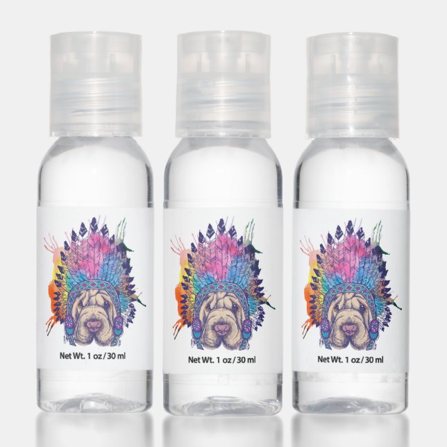 Sharpei Native American Indian Chief Hand Sanitizer (Set)