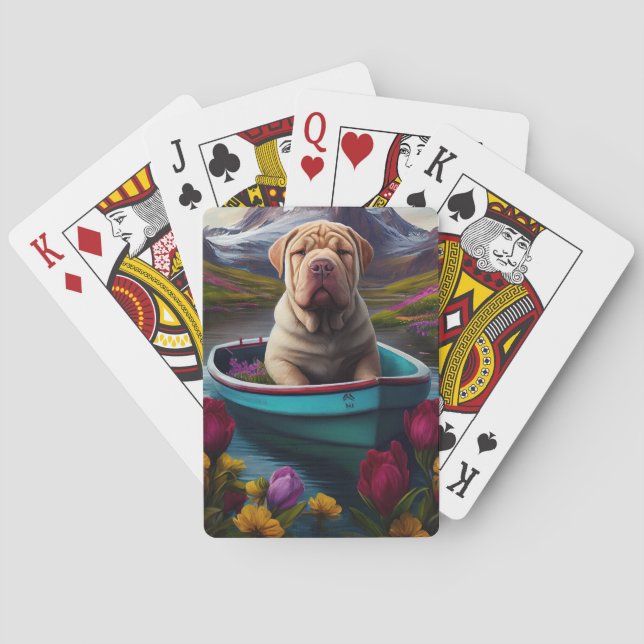 Sharpei on a Paddle: A Scenic Adventure Poker Cards (Back)