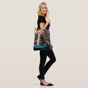 Sharpei on a Paddle: A Scenic Adventure Tote Bag
