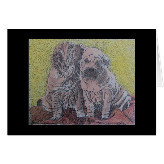 sharpei pups cards (Front Horizontal)