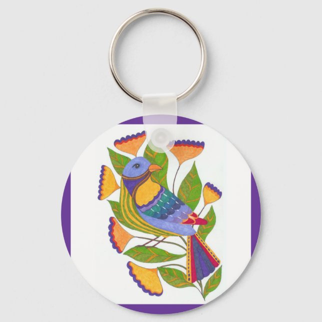 Sharpie Marker Bird Keychain (Front)