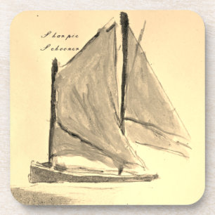  Sharpie Schooner Sailboat  - Hard Plastic Coaster