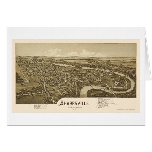 Sharpsville, PA Panoramic Map - 1901 Cards (Front Horizontal)