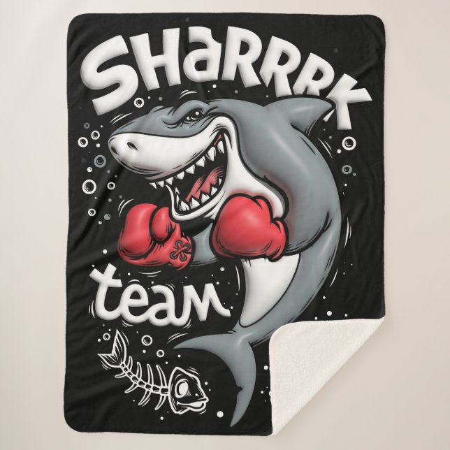 Sharrrk Team Design Sherpa Blanket (Front)