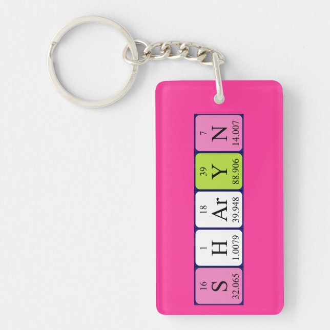 Sharyn periodic table name keyring (Front)