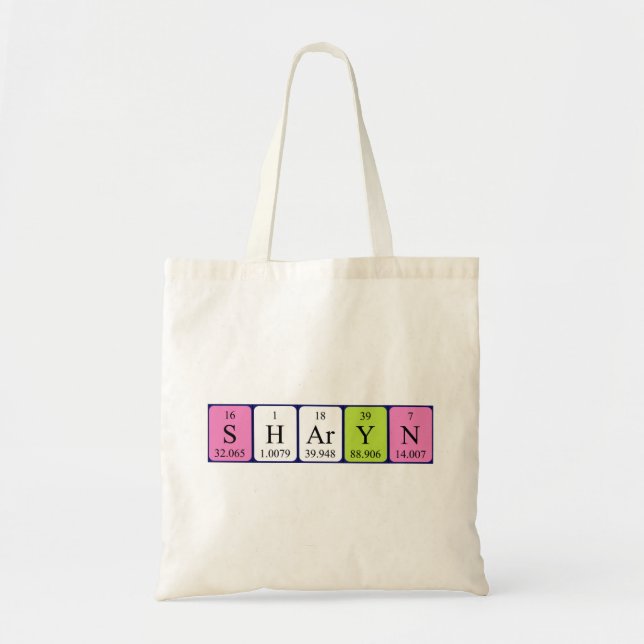 Sharyn periodic table name tote bag (Front)