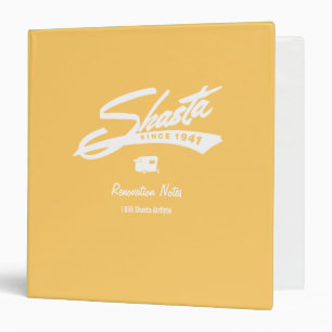 Shasta Camper Renovation Notes Customizable Binder