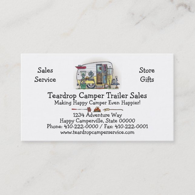 Shasta Camper Trailer RV Business Card (Front)