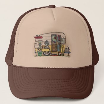 Shasta Camper Trailer Rv Hats by art1st at Zazzle