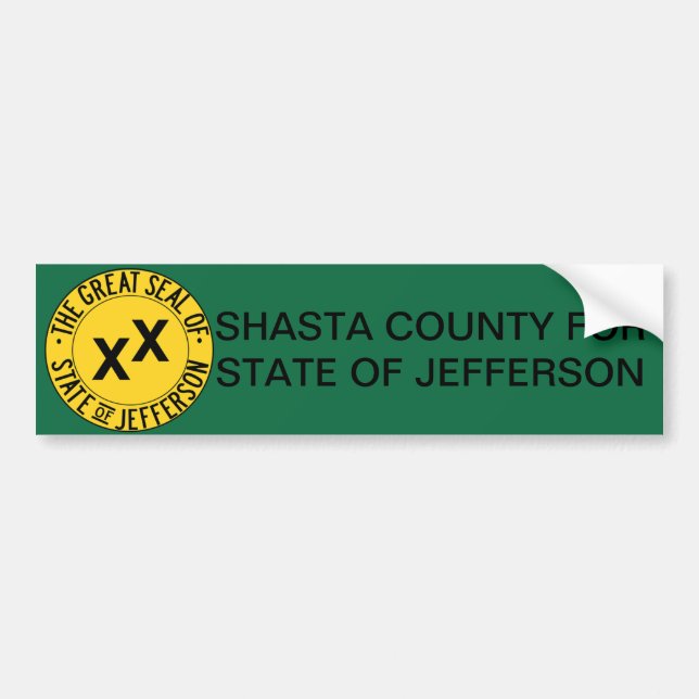 Shasta County for State of Jefferson bumper stickr Sticker (Front)