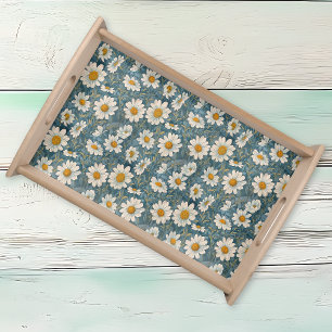 Shasta Daisy Art Nouveau Serving Tray