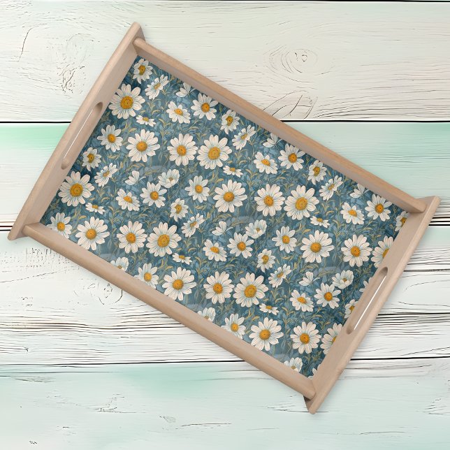 Shasta Daisy Art Nouveau Serving Tray (Creator Uploaded)
