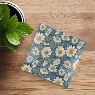 Shasta Daisy Art Nouveau Trinket Tray