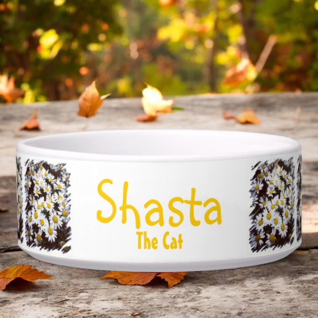 Shasta Daisy Bundles Photograph Template Bowl (Daisy pattern around the entire bowl front template text)