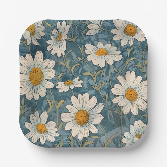Shasta Daisy Paper Plates (Front)