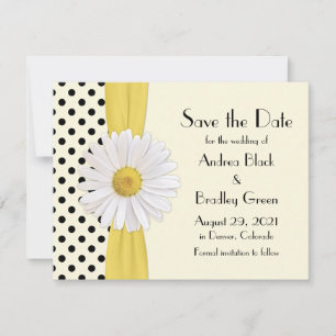 Shasta Daisy Polka Dot Save the Date Announcement