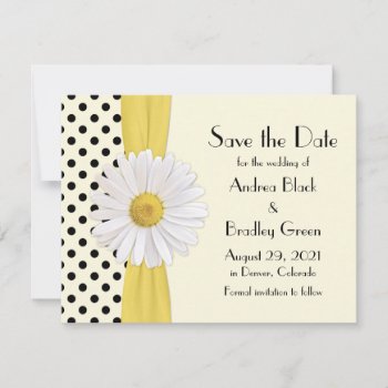 Shasta Daisy Polka Dot Save The Date Announcement by wasootch at Zazzle