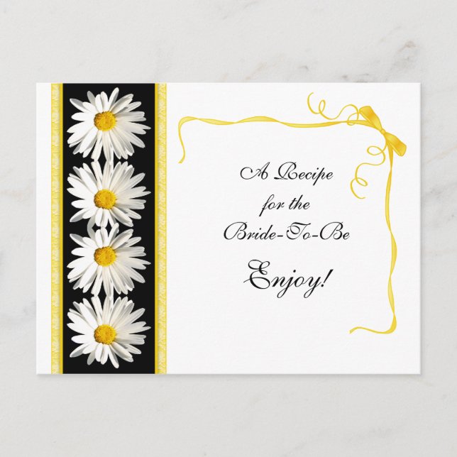 Shasta Daisy Recipe Card for the Bride to Be (Front)