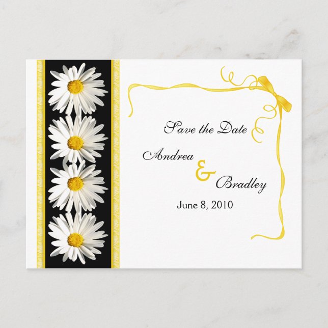 Shasta Daisy Save the Date Postcard (Front)