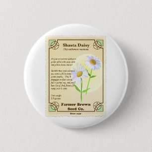 Shasta Daisy Seed Packet Button