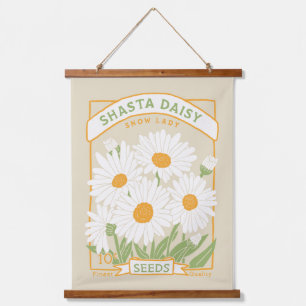 Shasta Daisy Seed Packet Hanging Tapestry