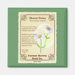Shasta Daisy Seed Packet Magnet