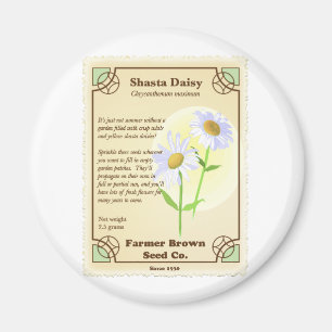 Shasta Daisy Seed Packet Magnet