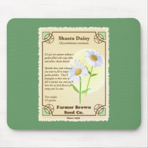 Shasta Daisy Seed Packet Mouse Pad