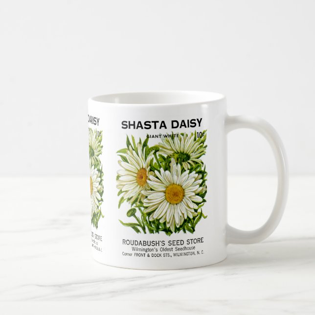 Shasta Daisy Vintage Seed Packet Coffee Mug (Right)