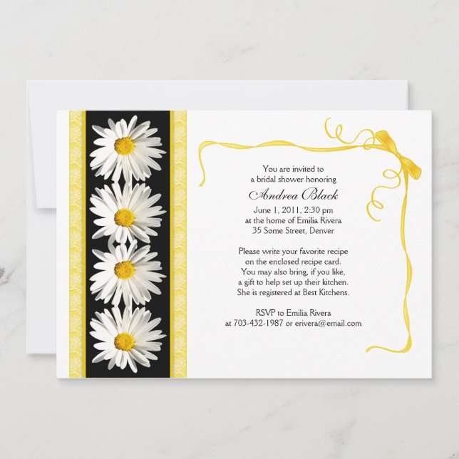 Shasta Daisy Wedding Bridal Shower Invitation (Front)