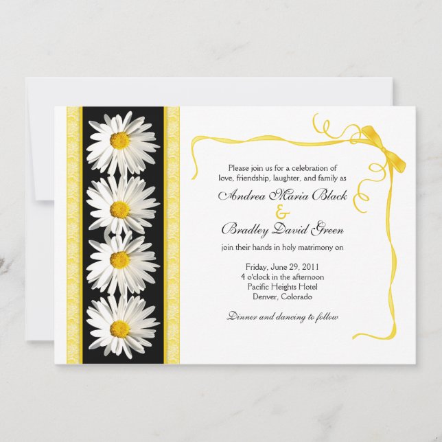 Shasta Daisy Wedding Invitation (Front)